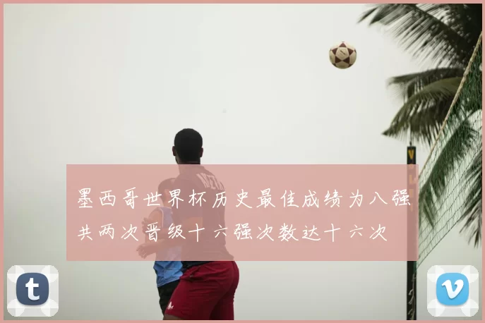 墨西哥世界杯历史最佳成绩为八强共两次晋级十六强次数达十六次